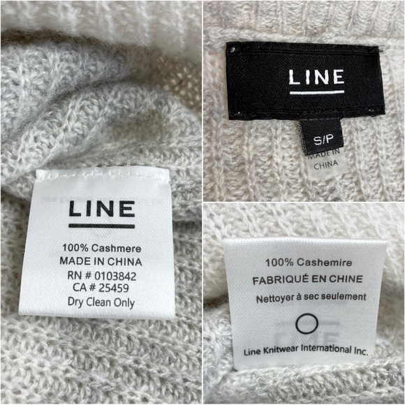 LINE Knitwear 100% Cashmere Striped V-neck Sweater With Split Hem - Picture 13 of 14
